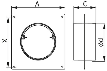 10SKNPO, Соединитель круглых каналов с накладной пластиной и обратным клапаном, D100