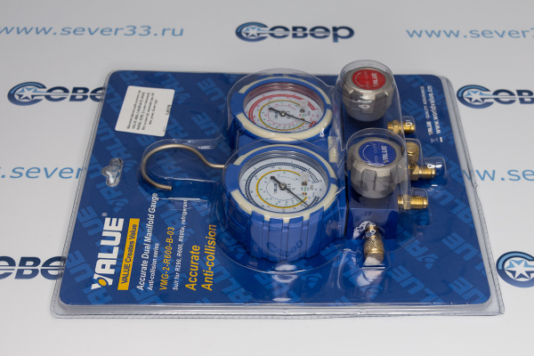 Коллектор двухвентильный Value VMG-2-R600-B-03 R600, R600A,R290 без шлангов, блистер_2