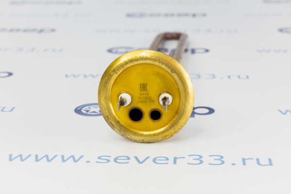 ТЭН RF 1300W, TW PREMIUM, медь, Ø64мм, М4, клеммы под разъем, L305мм, латунный фланец, 220V_1