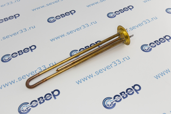 ТЭН RF 1300W, TW PREMIUM, медь, Ø64мм, М4, клеммы под разъем, L305мм, латунный фланец, 220V_3