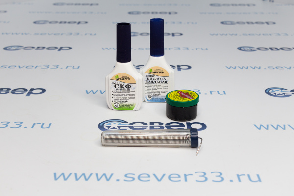 Набор для пайки Профи 1 (припой ПОС-61, кислота паяльная, флюс СКФ, канифоль)_3e