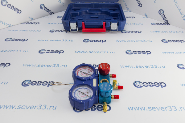 Коллектор манометрический в кейсе DSZH WK-P3603S R22, R404, R134, R410 со шланг._4