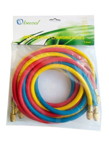 Шланг заправочный Becool 120 см (компл. 3 шт.)  600 Psi (41 бар) R12, R22, R- 502
