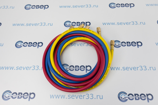 Шланг заправочный 180 см (компл. 3 шт.)  600 Psi (41 бар) R12, R22, R134, 404, 407, 507_3
