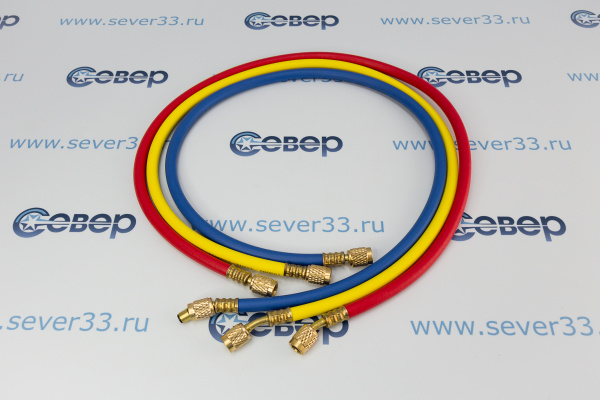 Шланг заправочный 90 см (компл. 3 шт.)  600 Psi (41 бар) R12, R22, R134, 404, 407, 507_2