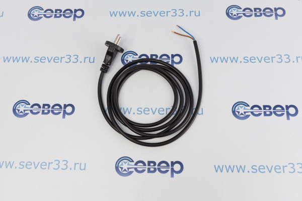 Шнур сетевой ПВС 2х0,75 2,0м черный_2