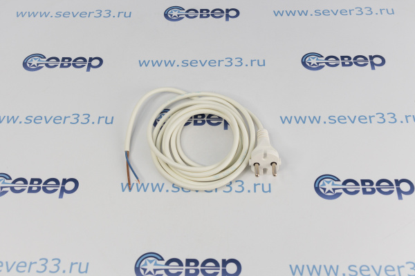 Шнур сетевой ПВС 2х0,75 2,5м белый_2