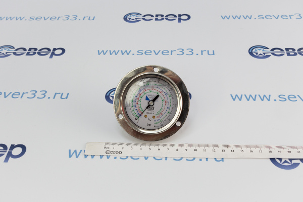 Манометр высокого давления с глицерином MG6F38 кр. диск спереди,¼ SAE-сзади_2