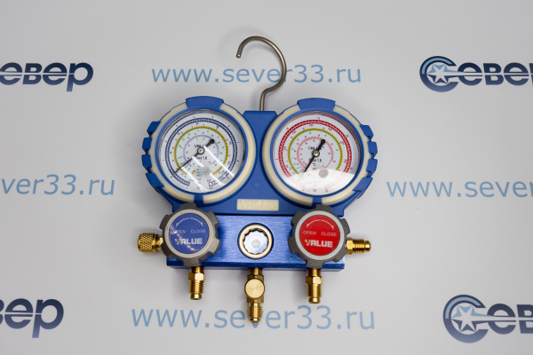 Коллектор двухвентильный Value VMG-2-22-B кейс (R-22, 134, 404, 407C) со шлангами 3шт. по 1,5м_3e