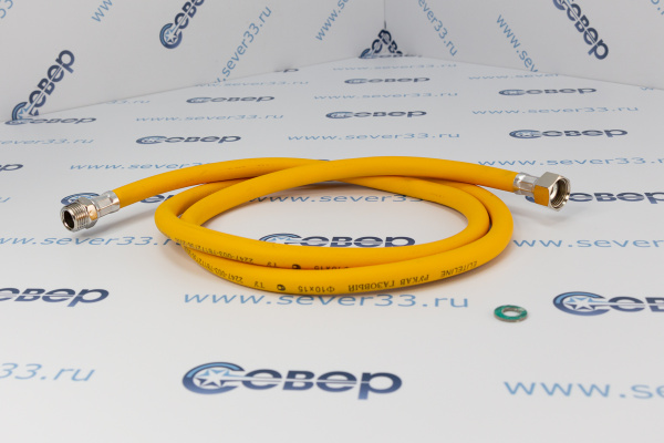 Подводка для газа полимерная 1_2 внутр. 9,5мм L-1,8м гш (желтая)_2