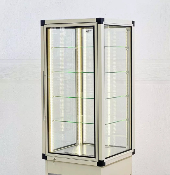 Вертикальная витрина Glacier Эмма стационарные полки_2