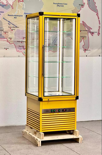 Вертикальная витрина Glacier Эмма стационарные полки_3