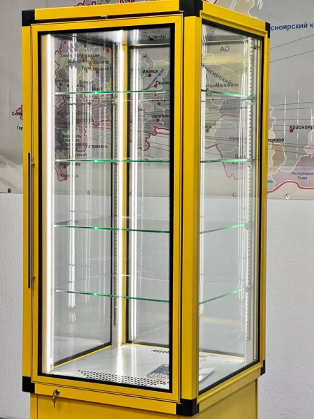 Вертикальная витрина Glacier Эмма стационарные полки_4