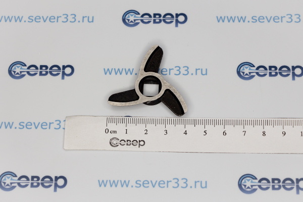 Нож для мясорубки Гамма, трехлопастной, посадка четырёхгранная, отверстие 8,3 мм_3