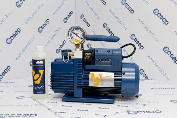 Вакуумный насос Value V-i220SV 51лмин, 8.6кг (двухступ. с вакуометром)_1e