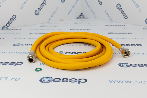 Подводка для газа полимерная 1_2 внутр. 9,5мм L-4,0м гш (желтая)_2