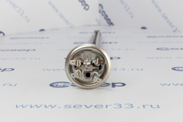 Фланец с сухими тэнами 2000W (700+1300), ИТА, нерж, под разъем, 490мм_3