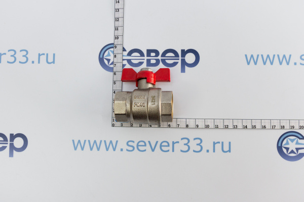 Шаровой кран IDC, ручка бабочка, ВН-ВН, никел., PN40 34_4