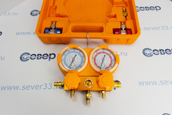 Коллектор двухвентильный ZRB-M50360AA, кейс (R-134410) со шл. 3шт.по 1,5м + 2 шт быстросъемы_2e