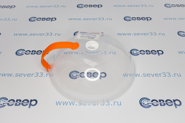 Крышка для СВЧ-печи, диаметр 260 мм оранжевая ручка_2