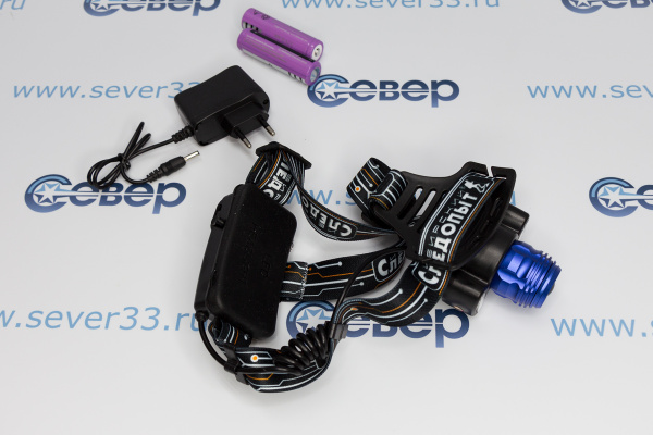 Фонарь налобный СИБИРСКИЙ СЛЕДОПЫТ-Лайт, 1 LED + 2 COB, zoom, аккум._2e