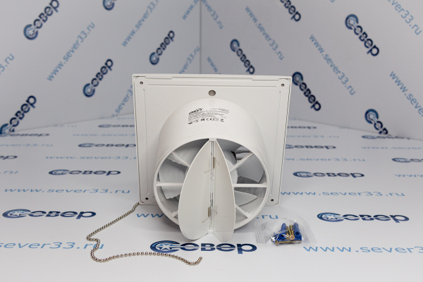 E 125 C-02, Вентилятор осевой с обратным клапаном и тяговым выключателем D 125_3e