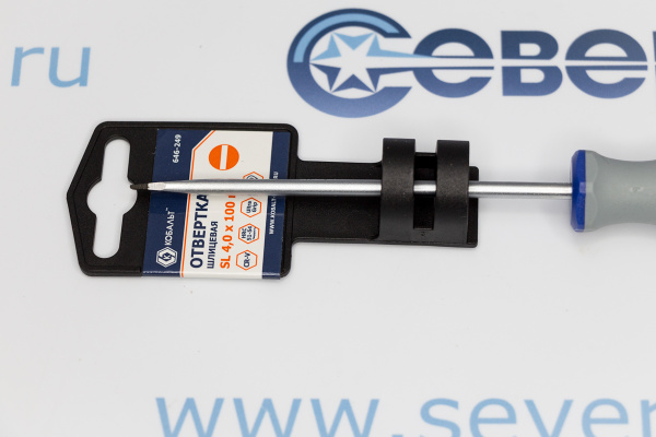 Отвертка Ultra Grip КОБАЛЬТ SL 4,0 х 100 мм CR-V, двухкомпонентная рукоятка_3e