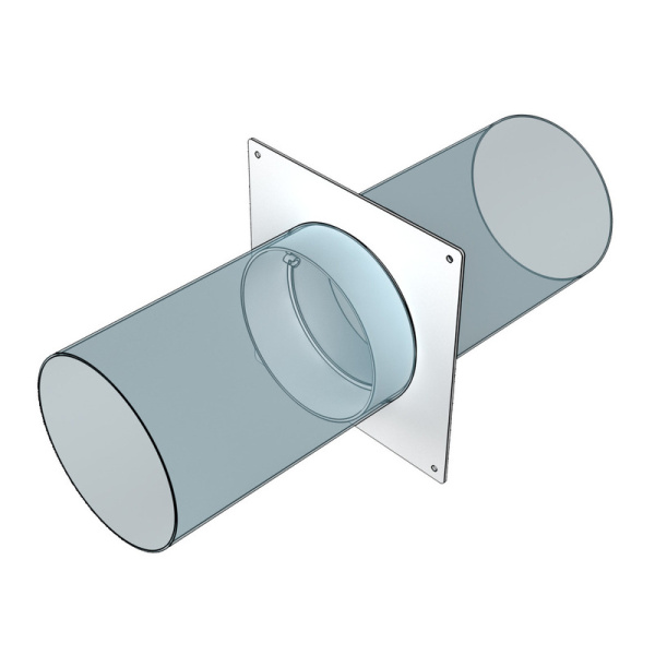 Соединитель круглых каналов с накладной пластиной