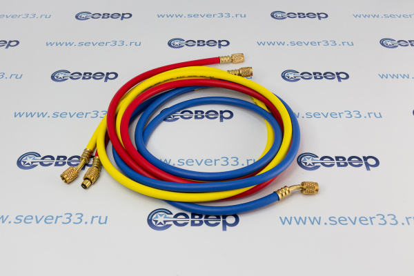 Шланг заправочный CT-372 72 180см R134,404,407 (600-3000psi) без крана (комп.3шт)_2