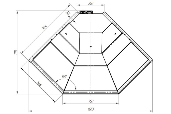 Cryspi Octava OC угловая_чертеж
