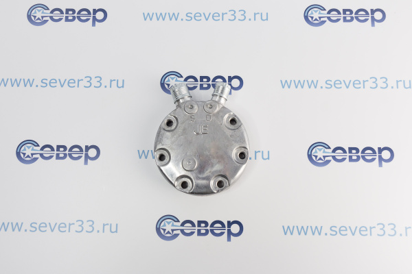 Крышка компрессора на Sanden 7Н RC-U0816, выходы - вертикальные, O-Ring, 34-16UNF, 78-14UNF._3
