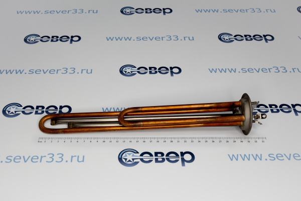 ТЭН RF 2000W(700+1300), медь, Ø64, М4, клеммы под винт М4, L325мм_4e