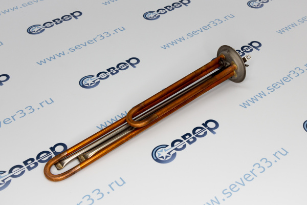 ТЭН RF 2000W(700+1300), медь, Ø64, М4, клеммы под винт М4, L325мм_2e