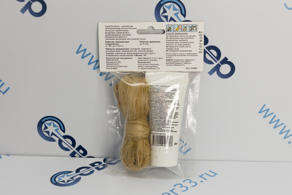 Сантехническая паста для герметизации резьбы AQUAFLAX NANO 30гр+лен евро15гр_2