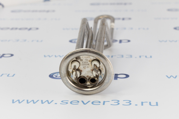 ТЭН для водонагревателя 2000W (0,7+1,3) (нерж) под анод М4 изогн_2