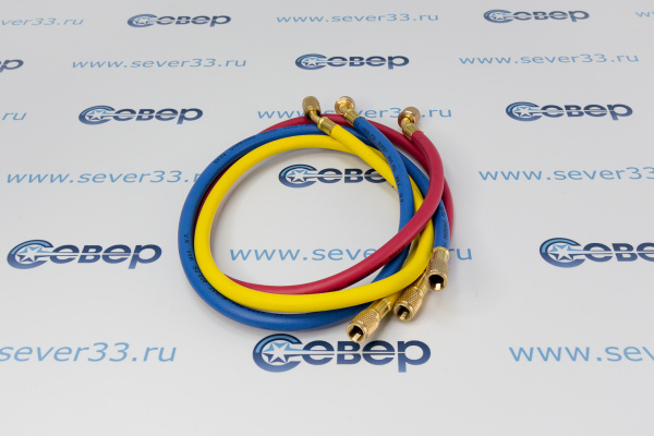Шланг заправочный 90 см (компл. 3 шт.) 800 Psi (55бар) R410 и все фреоны_2
