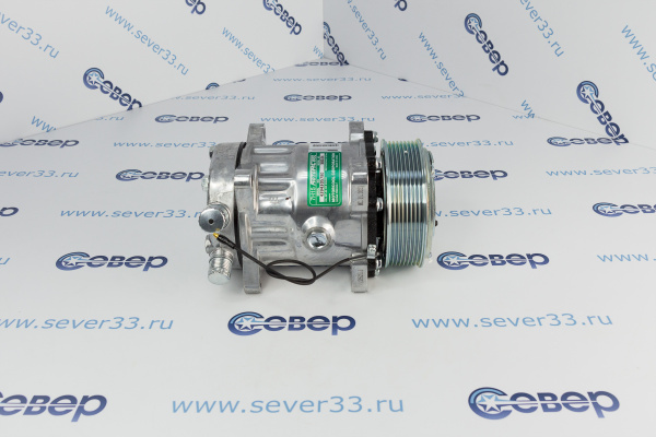 Компрессор кондиционера поршневой Sanden 7H15,12V,PV8, RC-U0809 выходы вертикальные (O-ring) 34-7 _2