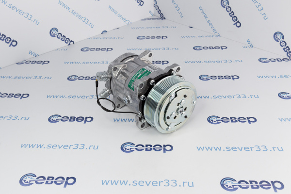 Компрессор кондиционера поршневой Sanden 7H15,12V,PV8, RC-U0809 выходы вертикальные (O-ring) 34-7 _4