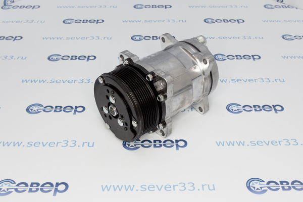 Компрессор кондиционера поршневой Sanden 5H14,12V,PV8, RC-U0823 выходы горизонтальные_2