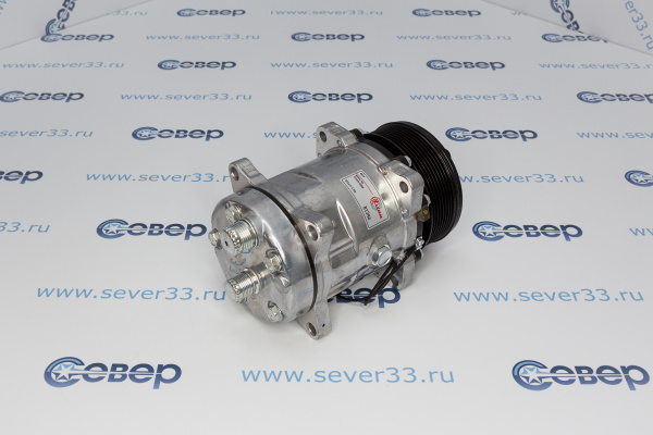 Компрессор кондиционера поршневой Sanden 5H14,12V,PV8, RC-U0823 выходы горизонтальные_4