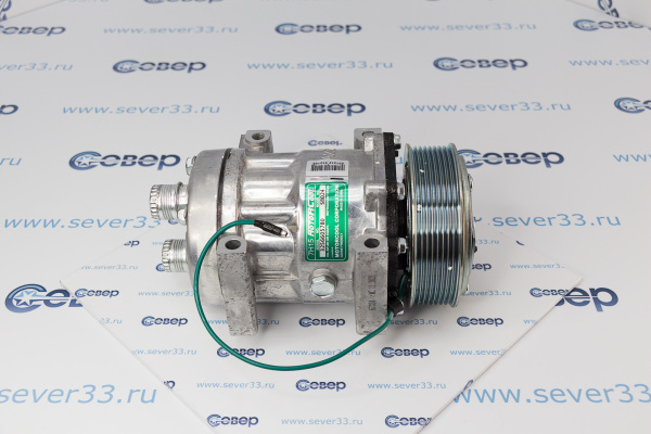 Компрессор кондиционера поршневой Sanden 7H15,24V,PV8, RC-U08083Э выходы горизонт. - (O-Ring) 1-14_2