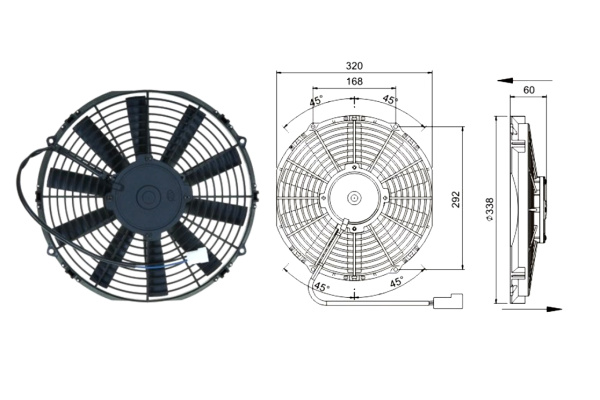 Вентилятор осевой 13 12V PUSH 120W S_0