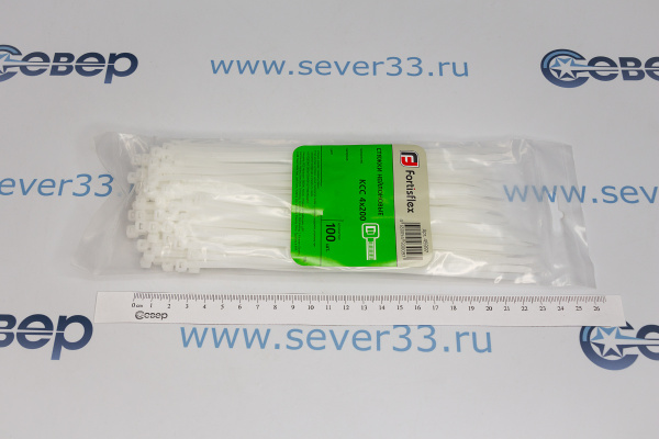 Стяжки нейлоновые 4x200 белый FORTISFLEX_2