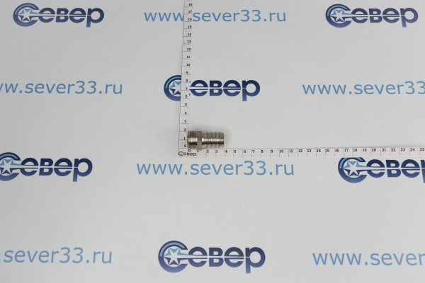 Штуцер для шланга, латунь, наружная резьба 18х12, индивидуальная упаковка, никель, RTP_2