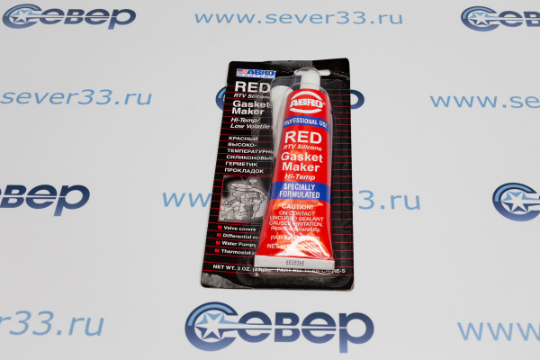 Герметик силиконовый 85гр ABRO, красный_1e