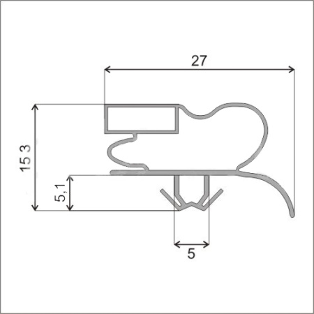 Уплотнитель проф. EO 150х56 см | Продажа, монтаж и обслуживание холодильного оборудования | Север33