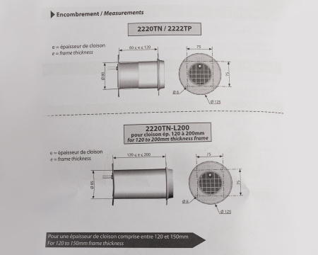 Клапан выравнивания давления до 75м3 (панель 120мм макс) 2220TN Fermod  | Продажа, монтаж и обслуживание холодильного оборудования | Север33