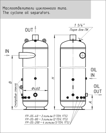 Циклонный маслоотделитель FP-OS-80-318 3 1/8" | Продажа, монтаж и обслуживание холодильного оборудования | Север33