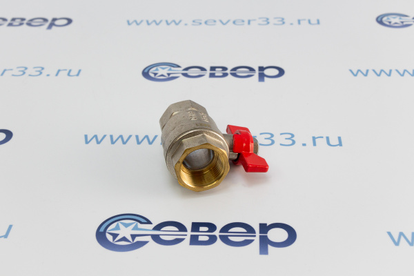 Шаровой кран IDC, ручка бабочка, ВН-ВН, никел., PN40 34_3
