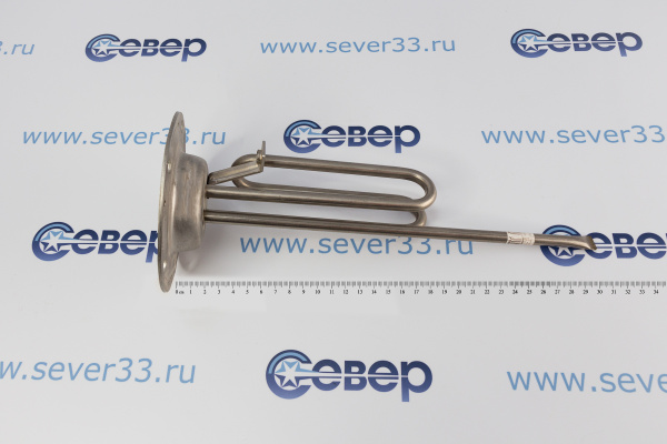 ТЭН для водонагревателя 1500 Вт. на фланце (нерж) D70120мм 5 отв. с анодом М8_4